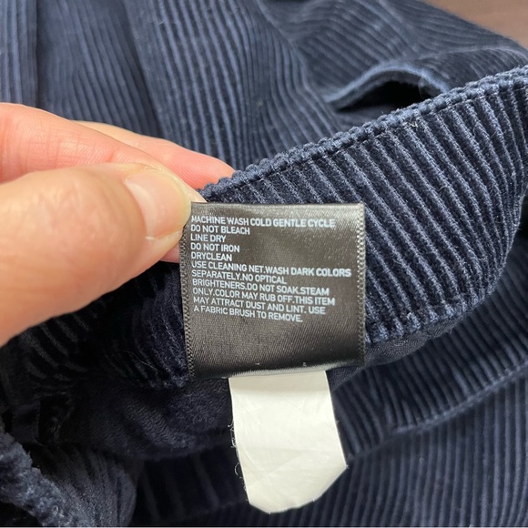 UNIQLO Skirt Small Corduroy Stretch A-Line Knee Length High Waist Cotton Blue - Picture 6 of 6